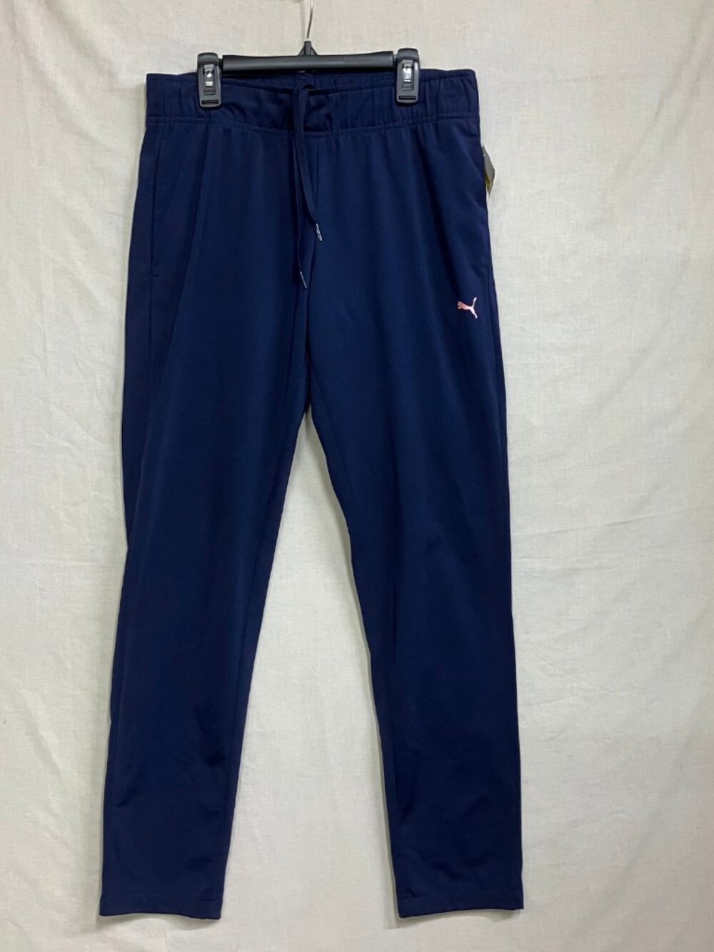 Puma Track Pants Women's Size S Navy Blue Athletic Joggers Drawstring Stretch
